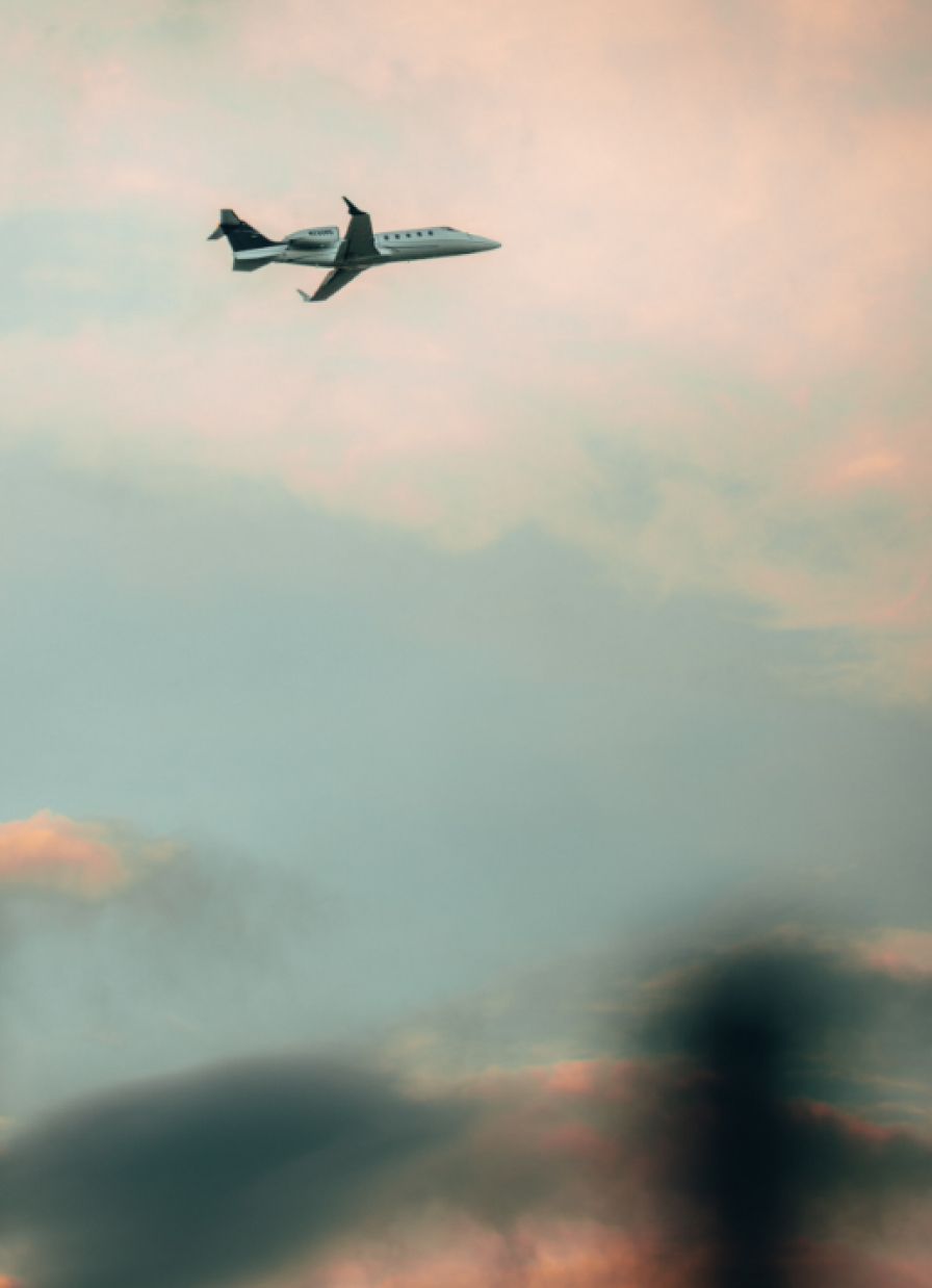 a plane in the sky